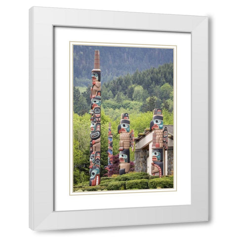 USA, Washington State, Jamestown Totem art PR White Modern Wood Framed Art Print with Double Matting by Paulson, Don