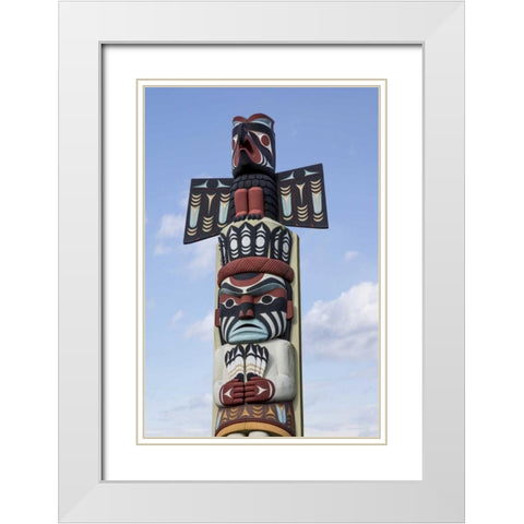 USA, Washington State, Jamestown Totem art PR White Modern Wood Framed Art Print with Double Matting by Paulson, Don