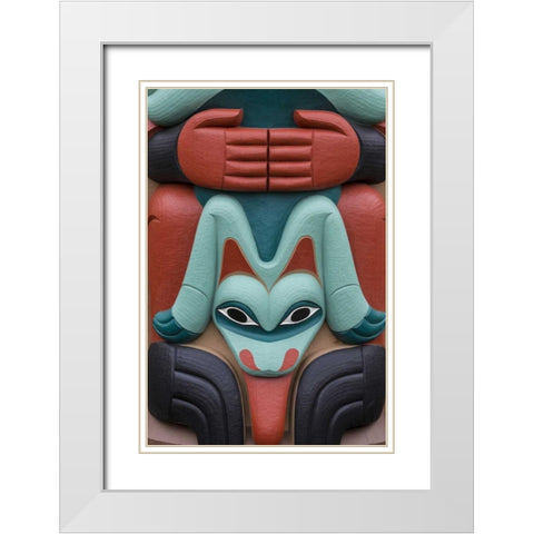 USA, Washington State, Jamestown Totem art PR White Modern Wood Framed Art Print with Double Matting by Paulson, Don