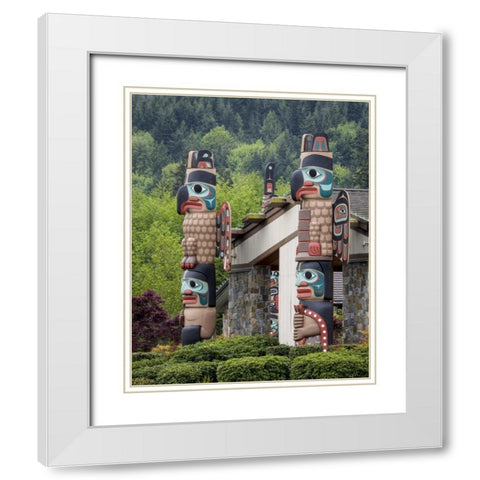 USA, Washington State, Jamestown Totem art PR White Modern Wood Framed Art Print with Double Matting by Paulson, Don