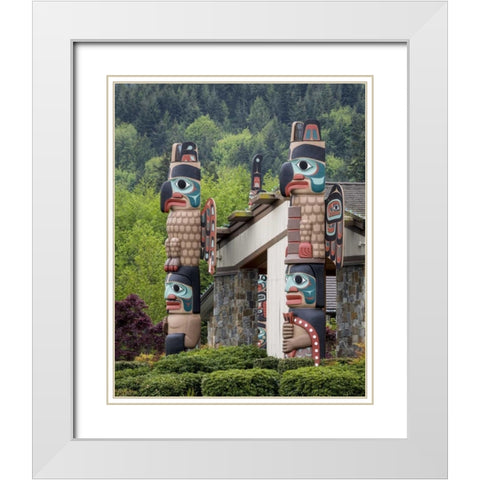 USA, Washington State, Jamestown Totem art PR White Modern Wood Framed Art Print with Double Matting by Paulson, Don