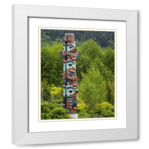 USA, Washington State, Jamestown Totem art PR White Modern Wood Framed Art Print with Double Matting by Paulson, Don