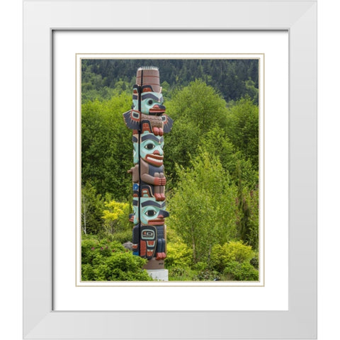 USA, Washington State, Jamestown Totem art PR White Modern Wood Framed Art Print with Double Matting by Paulson, Don