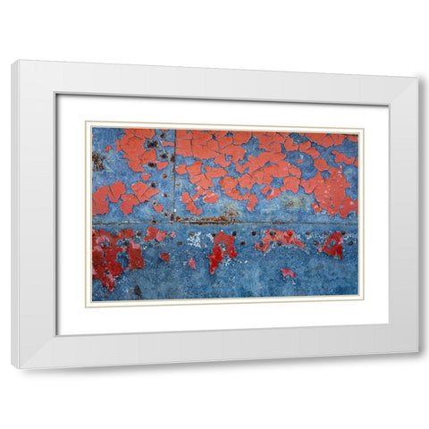 Washington State-Port Townsend-Fort Worden State Park Rusty metal of old metal boat  White Modern Wood Framed Art Print with Double Matting by Jaynes Gallery