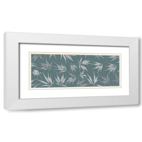 Washington State-Seabeck Panoramic of lace leaf maple leaves  White Modern Wood Framed Art Print with Double Matting by Jaynes Gallery
