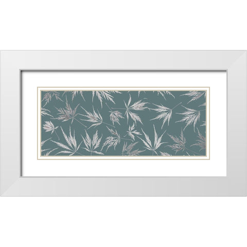 Washington State-Seabeck Panoramic of lace leaf maple leaves  White Modern Wood Framed Art Print with Double Matting by Jaynes Gallery