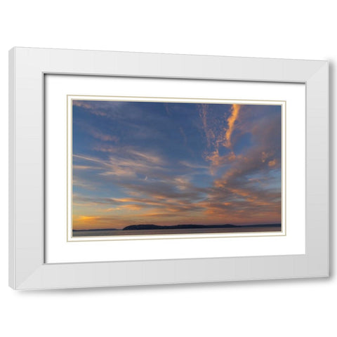 USA-Washington State-Seabeck Sunset over Hood Canal White Modern Wood Framed Art Print with Double Matting by Jaynes Gallery