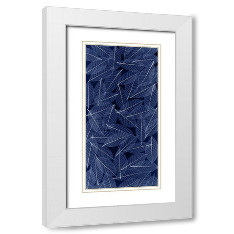 USA- Washington State- Seabeck. Black and white pattern of skeletonized leaves. White Modern Wood Framed Art Print with Double Matting by Jaynes Gallery
