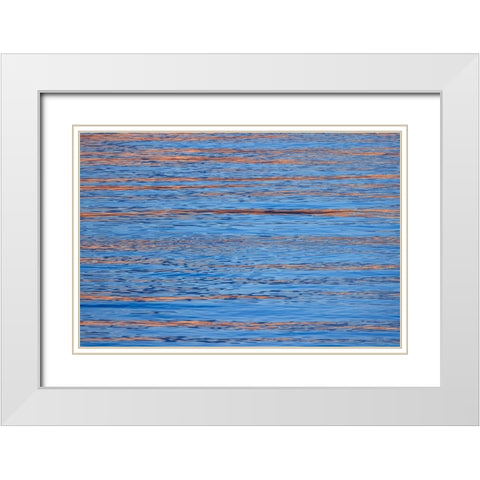 USA- Washington State- Seabeck. Sunrise reflected on Hood Canal. White Modern Wood Framed Art Print with Double Matting by Jaynes Gallery
