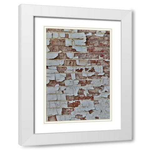 USA- Washington State- Oaksdale. Eastern Washington old painted brick wall White Modern Wood Framed Art Print with Double Matting by Gulin, Darrell
