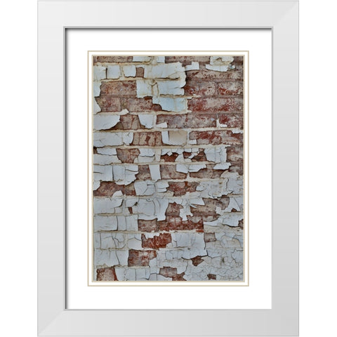 USA- Washington State- Oaksdale. Eastern Washington old painted brick wall White Modern Wood Framed Art Print with Double Matting by Gulin, Darrell
