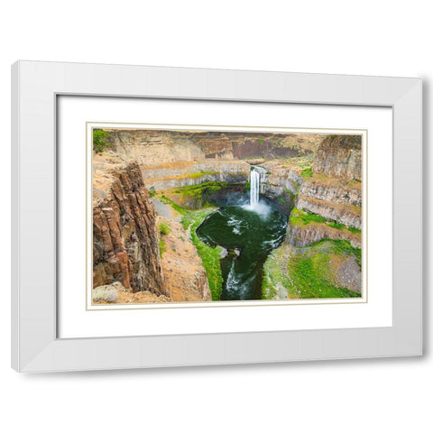 Palouse Falls State Park-Washington State-USA-Palouse Falls in Palouse Falls State Park White Modern Wood Framed Art Print with Double Matting by Wilson, Emily M.