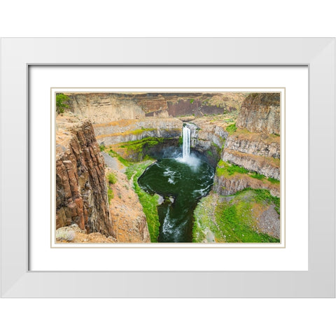 Palouse Falls State Park-Washington State-USA-Palouse Falls in Palouse Falls State Park White Modern Wood Framed Art Print with Double Matting by Wilson, Emily M.