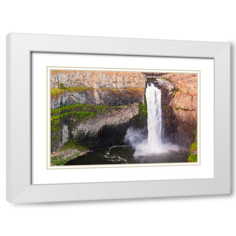 Palouse Falls State Park-Washington State-USA-Palouse falls pouring over cliffs White Modern Wood Framed Art Print with Double Matting by Wilson, Emily M.