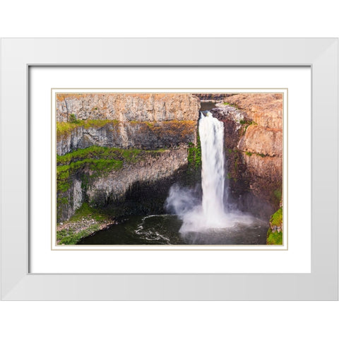Palouse Falls State Park-Washington State-USA-Palouse falls pouring over cliffs White Modern Wood Framed Art Print with Double Matting by Wilson, Emily M.