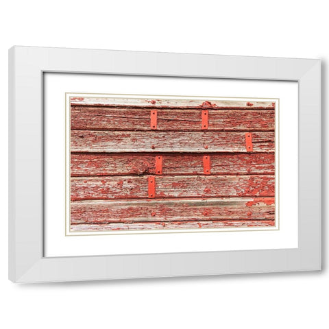 Latah-Washington State-USA-Peeling red paint on a weathered old barn White Modern Wood Framed Art Print with Double Matting by Wilson, Emily M.