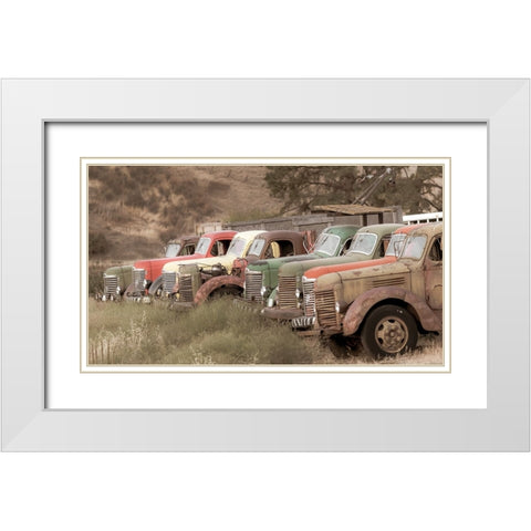 USA- Washington State- Whitman County- Palouse. Colfax. Old trucks. White Modern Wood Framed Art Print with Double Matting by Wilson, Emily M.