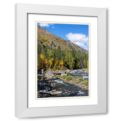 Leavenworth- Washington State- USA. View from a pipeline pedestrian bridge White Modern Wood Framed Art Print with Double Matting by Horton, Janet
