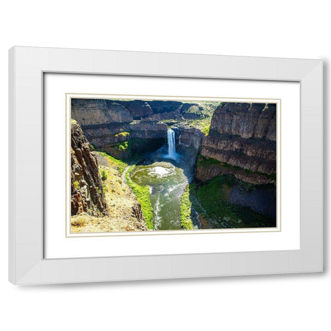 Palouse Falls State Park-Franklin and Whitman Counties-Washington State-waterfall landscape White Modern Wood Framed Art Print with Double Matting by Sienda, Jolly