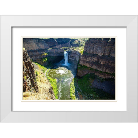 Palouse Falls State Park-Franklin and Whitman Counties-Washington State-waterfall landscape White Modern Wood Framed Art Print with Double Matting by Sienda, Jolly