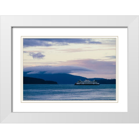 Anacortes-Washington State-USA-Washington State Ferry White Modern Wood Framed Art Print with Double Matting by Sienda, Jolly