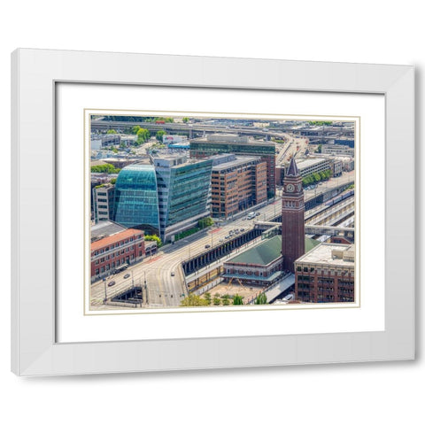 WA-Seattle-King Street Station White Modern Wood Framed Art Print with Double Matting by Wild, Jamie and Judy