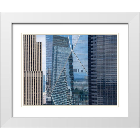 WA-Seattle-F5 Tower reflections White Modern Wood Framed Art Print with Double Matting by Wild, Jamie and Judy