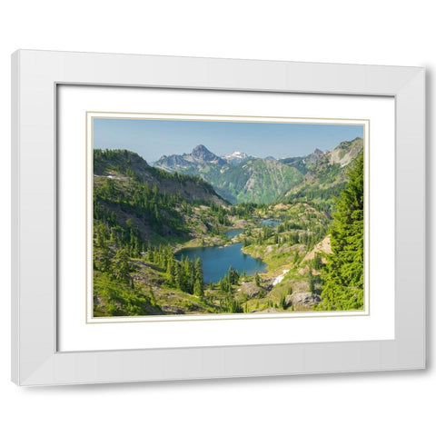 Washington State-Central Cascades-Rampart Ridge-Rampart Lakes White Modern Wood Framed Art Print with Double Matting by Wild, Jamie and Judy