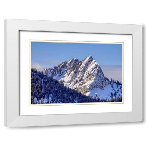 Washington State-Central Cascades Bessemer Mountain White Modern Wood Framed Art Print with Double Matting by Wild, Jamie and Judy