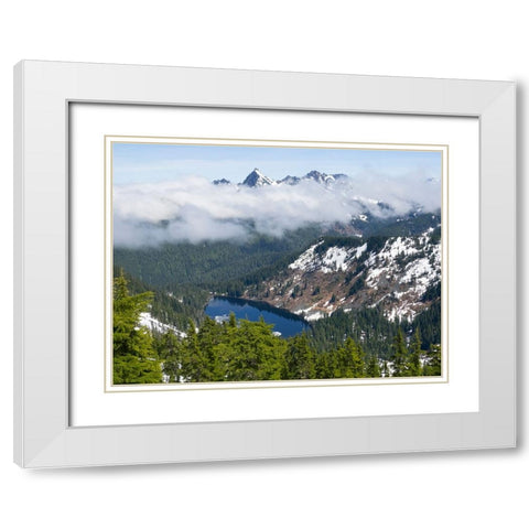 Washington State-Central Cascades Kaleetan Peak and Pratt Lake White Modern Wood Framed Art Print with Double Matting by Wild, Jamie and Judy