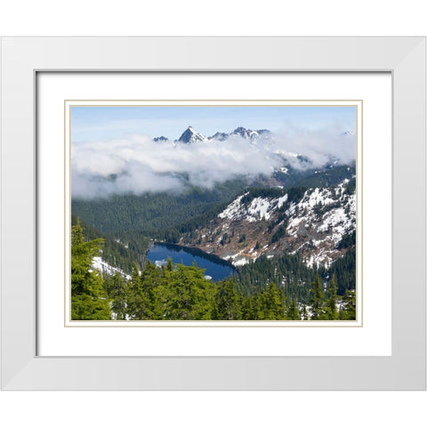Washington State-Central Cascades Kaleetan Peak and Pratt Lake White Modern Wood Framed Art Print with Double Matting by Wild, Jamie and Judy