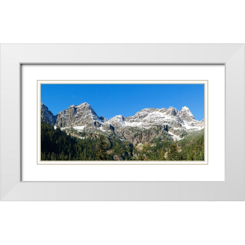 Washington State-Cascade Range Chair Peak on far right White Modern Wood Framed Art Print with Double Matting by Wild, Jamie and Judy