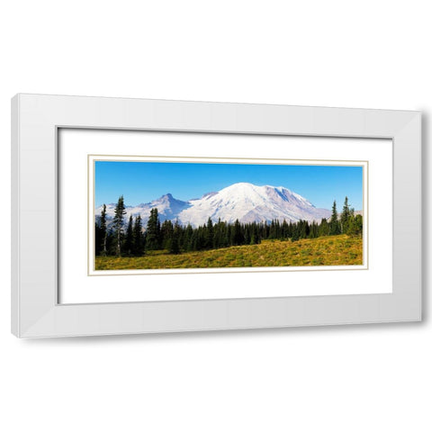 Washington State-Mount Rainier National Park Mount Rainier White Modern Wood Framed Art Print with Double Matting by Wild, Jamie and Judy