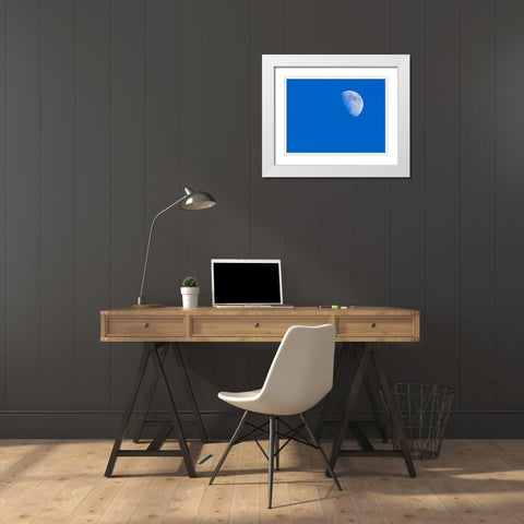 Washington State- first Quarter Moon White Modern Wood Framed Art Print with Double Matting by Wild, Jamie and Judy