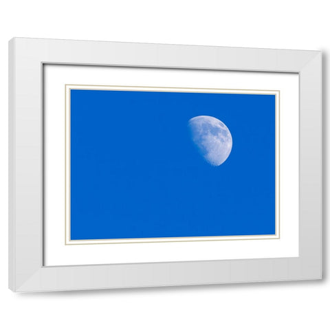 Washington State- first Quarter Moon White Modern Wood Framed Art Print with Double Matting by Wild, Jamie and Judy