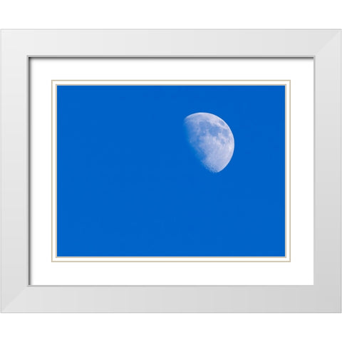 Washington State- first Quarter Moon White Modern Wood Framed Art Print with Double Matting by Wild, Jamie and Judy