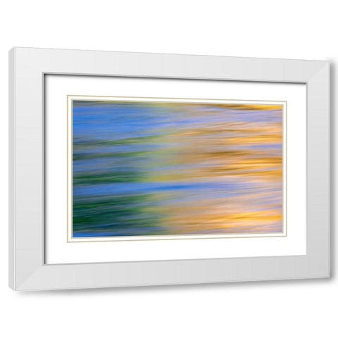 Sunset colors and trees reflecting on Snake River-Grand Teton National Park-Wyoming White Modern Wood Framed Art Print with Double Matting by Jones, Adam