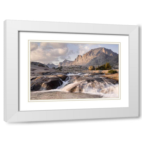 WY, Bridger NF Rapids and Fremont Peak White Modern Wood Framed Art Print with Double Matting by Paulson, Don