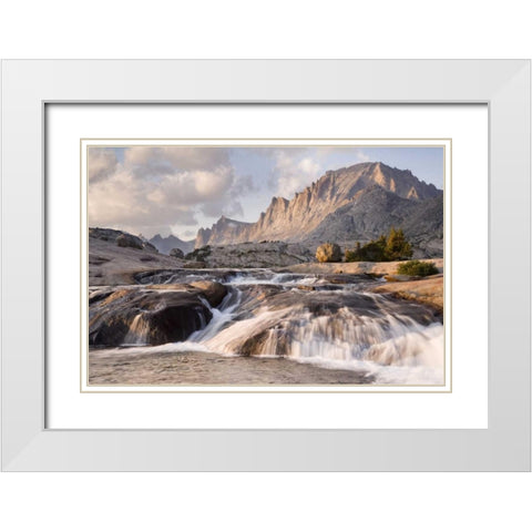 WY, Bridger NF Rapids and Fremont Peak White Modern Wood Framed Art Print with Double Matting by Paulson, Don