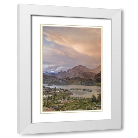 WY, Bridger NF Sunset on Wind River Range White Modern Wood Framed Art Print with Double Matting by Paulson, Don