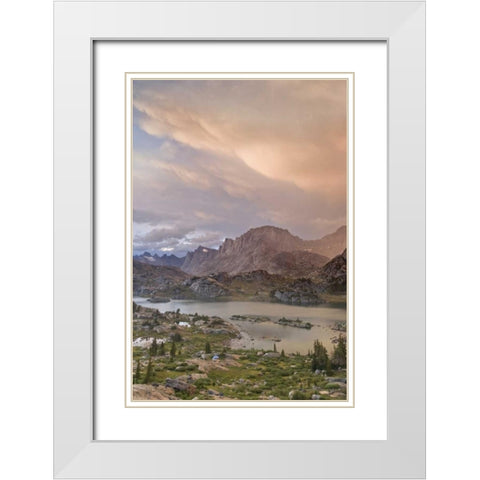 WY, Bridger NF Sunset on Wind River Range White Modern Wood Framed Art Print with Double Matting by Paulson, Don