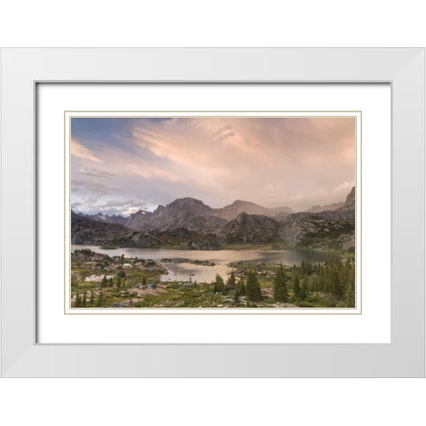 WY, Bridger NF Sunset on Wind River Range White Modern Wood Framed Art Print with Double Matting by Paulson, Don