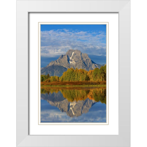 Wyoming, Grand Teton NP Sunrise on Snake River White Modern Wood Framed Art Print with Double Matting by Paulson, Don