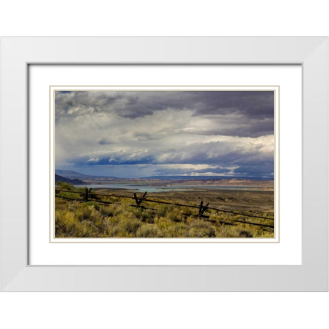 Montana Landscape of Flaming Gorge NRA White Modern Wood Framed Art Print with Double Matting by Paulson, Don