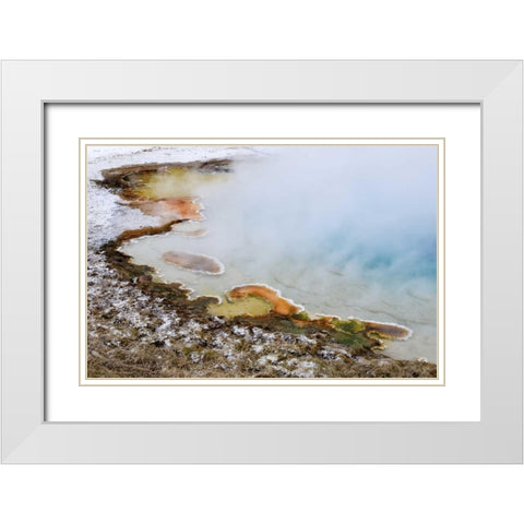 USA, Wyoming, Yellowstone NP Silex Spring pool White Modern Wood Framed Art Print with Double Matting by Bush, Marie
