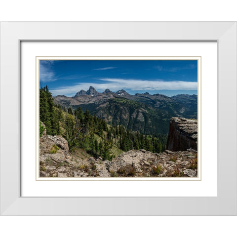 USA-Wyoming-View of Grand Teton and National Park from west-Jedediah Smith Wilderness White Modern Wood Framed Art Print with Double Matting by Garber, Howie
