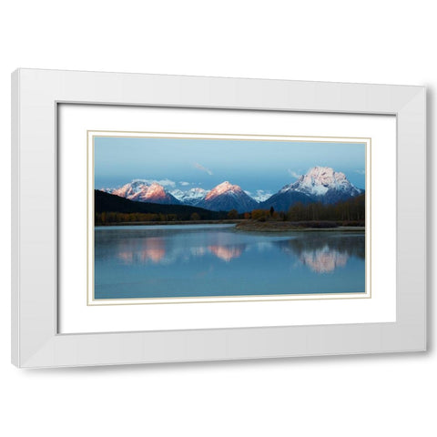 Oxbow Bend-Autumn Sunrise White Modern Wood Framed Art Print with Double Matting by Archer, Ken