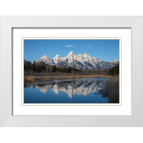 Grand Tetons-late autumn White Modern Wood Framed Art Print with Double Matting by Archer, Ken