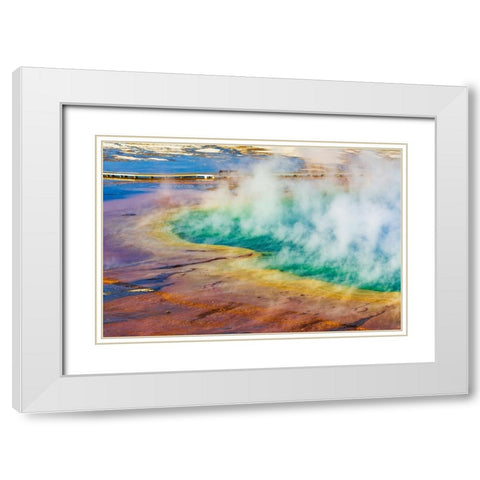 Grand Prismatic Spring-Yellowstone National Park-Wyoming-USA White Modern Wood Framed Art Print with Double Matting by Bishop, Russ