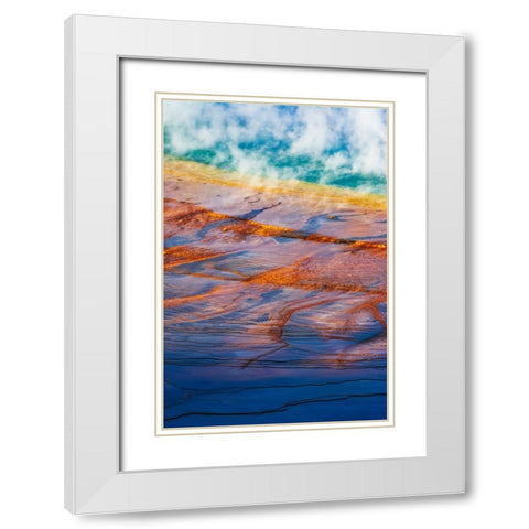 Grand Prismatic Spring-Yellowstone National Park-Wyoming-USA White Modern Wood Framed Art Print with Double Matting by Bishop, Russ